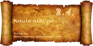 Matula Aléna névjegykártya